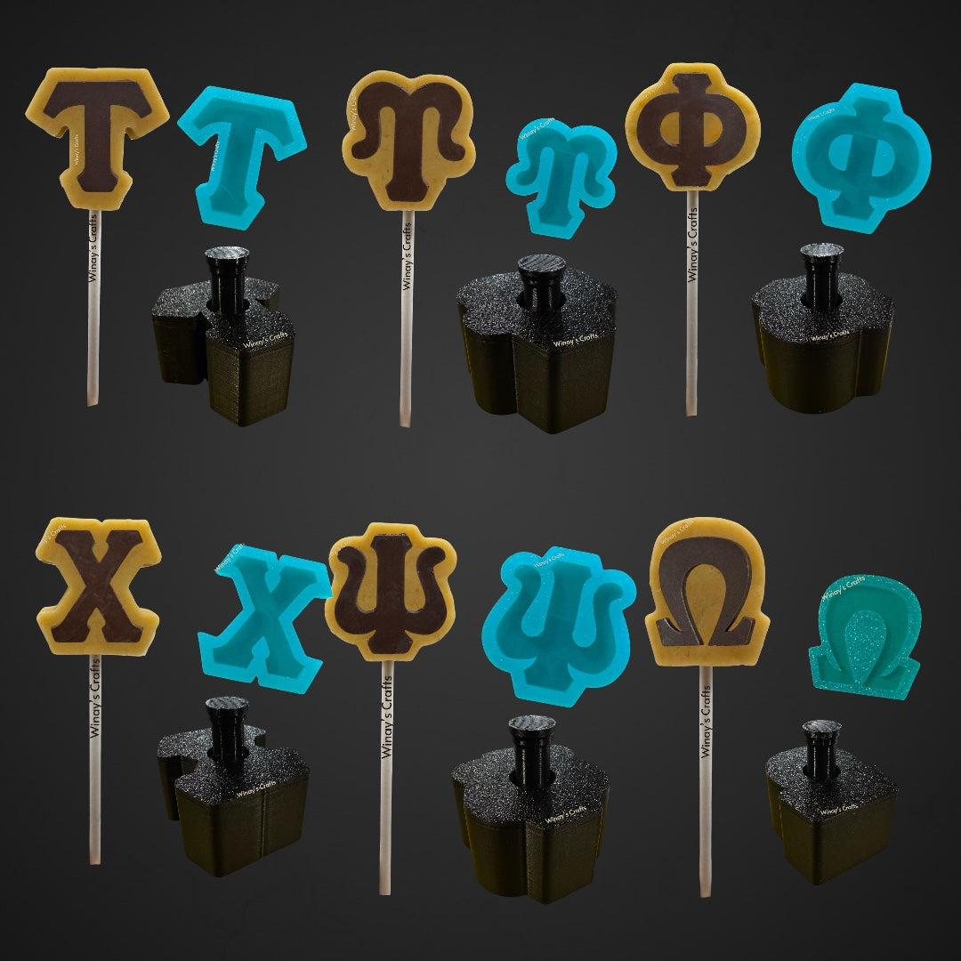 Chocolate Silicone Mold (Cakepop/Dessert Topper) ONLY - Greek Alphabet - MADE IN USA