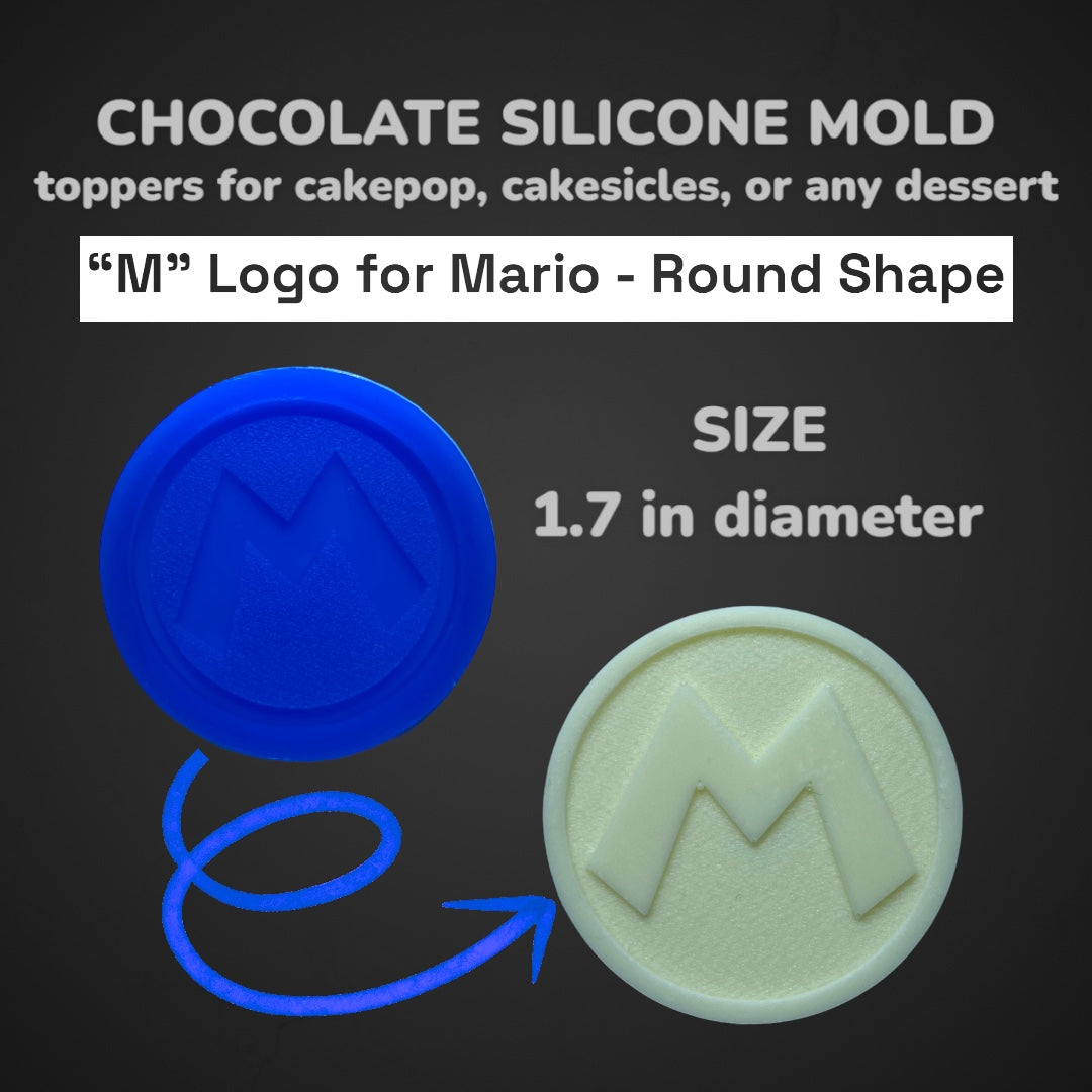 Chocolate Silicone Mold (Cakepop/Dessert Topper) - SUPER PLUMBER BROTHERS ICONS Round Shape - MADE IN USA