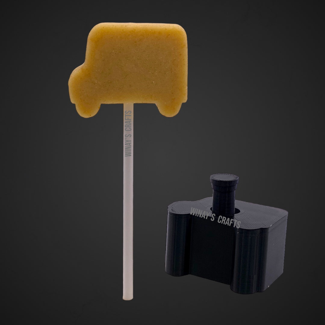 Cake Pop Mold / Plunger - Back to School Bundle (Alarm Clock, Apple, Backpack, School Bus Front & Side, Crayon (Taller), Pencil and Paint Palette Board) - Made in USA