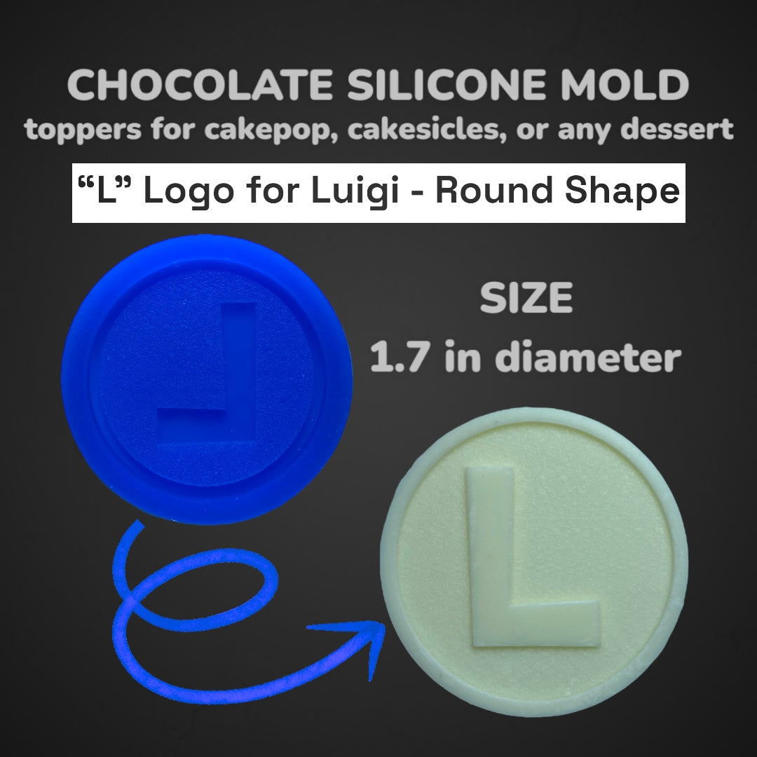 Chocolate Silicone Mold (Cakepop/Dessert Topper) - SUPER PLUMBER BROTHERS ICONS Round Shape - MADE IN USA