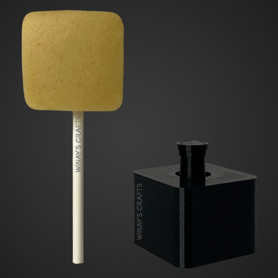 SQUARE - Cake Pop Mold / Plunger (With Lollipop Stick, Paper Straw or Popsicle Stick Guide Options) - Made in USA