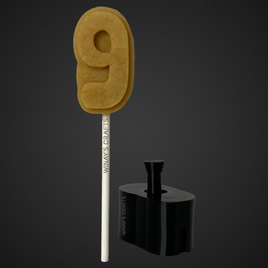 Number 9 - Cake Pop Mold / Plunger (With Lollipop Stick, Paper Straw or Popsicle Stick Guide Options) - Made in USA