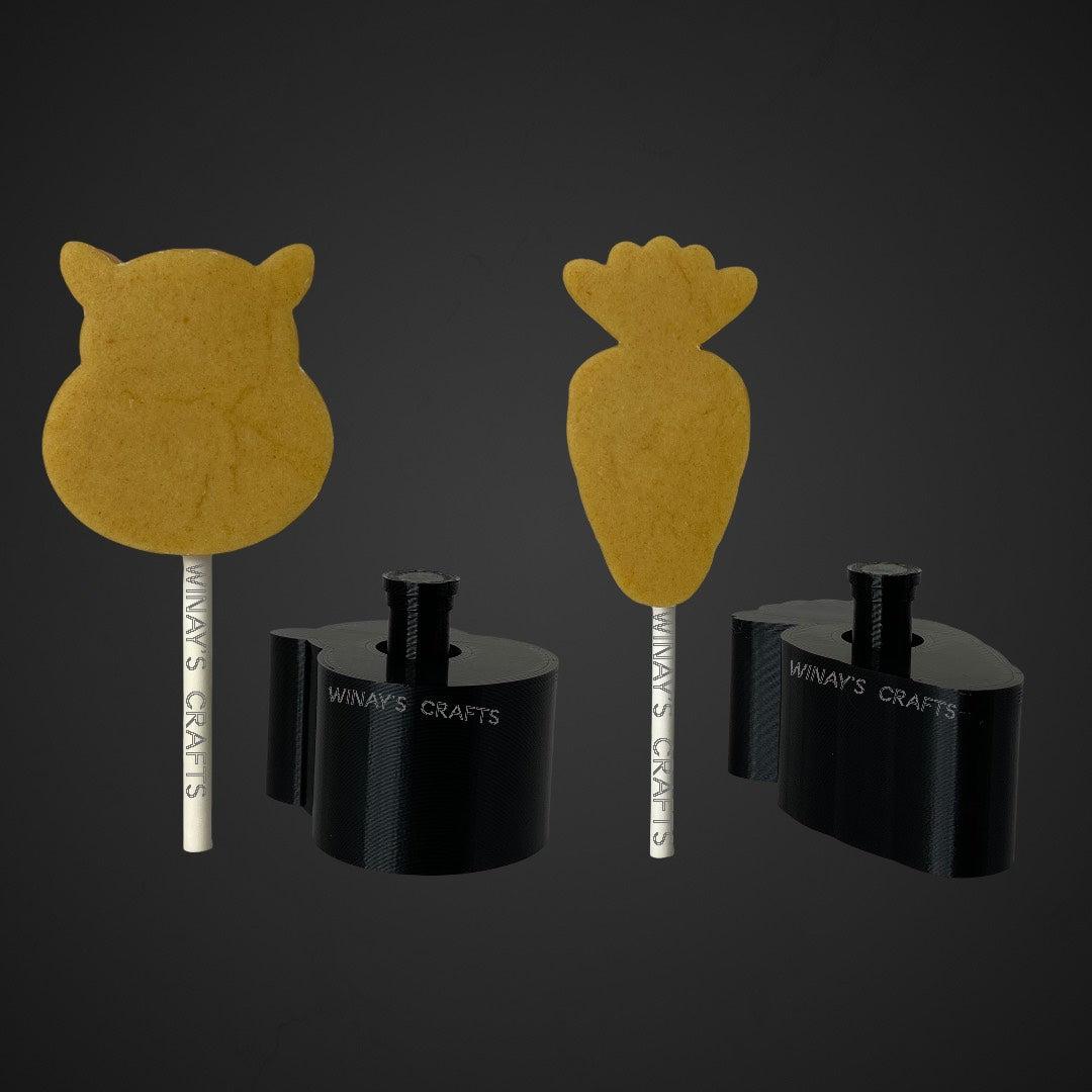 BUNDLE 3 (Reindeer and Carrot) - Cake Pop Mold / Plunger (With Lollipop Stick, Paper Straw or Popsicle Stick Guide Options) - Made in USA