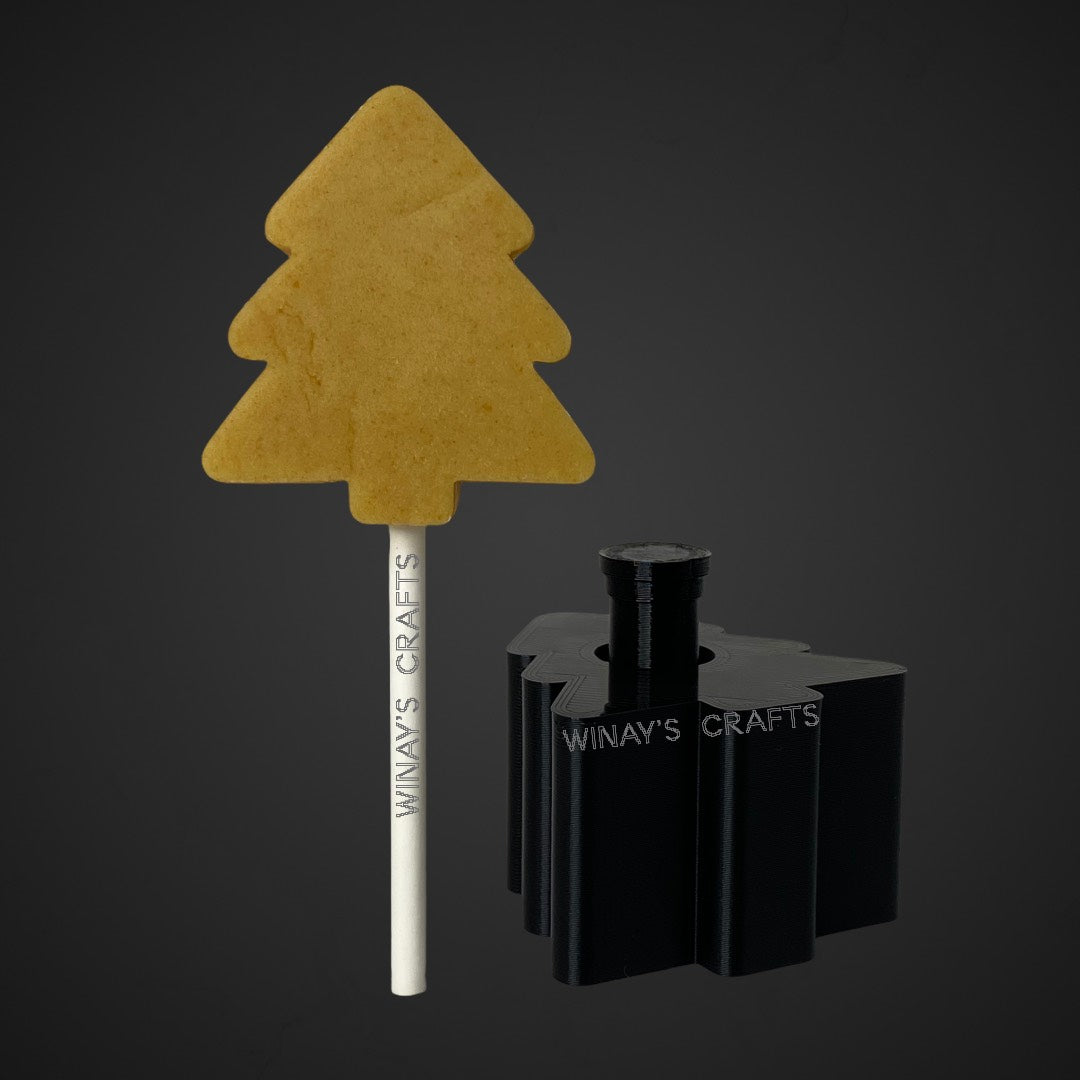 BUNDLE 1 (Snowman and Tree) - Cake Pop Mold / Plunger (With Lollipop Stick, Paper Straw or Popsicle Stick Guide Options) - Made in USA