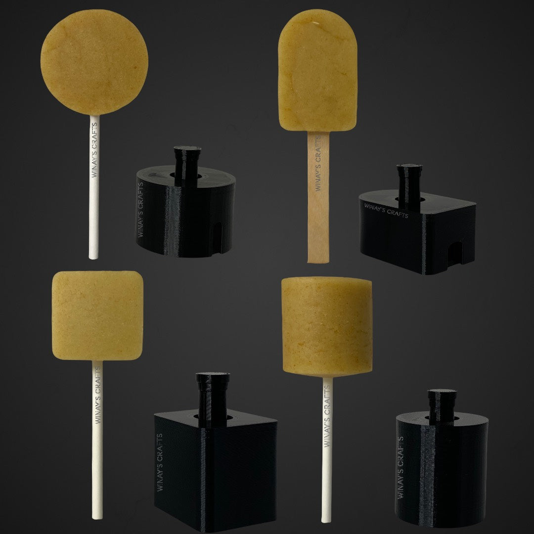 Basic Shapes Set (Round, Popsicle Bar, Cube/Giftbox, Cylinder) - Cake Pop Mold / Plunger - Made in USA