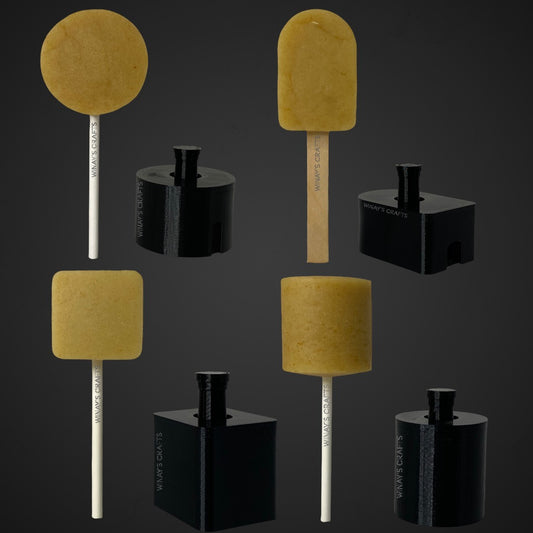 Basic Shapes Set (Round, Popsicle Bar, Cube/Giftbox, Cylinder) - Cake Pop Mold / Plunger - Made in USA