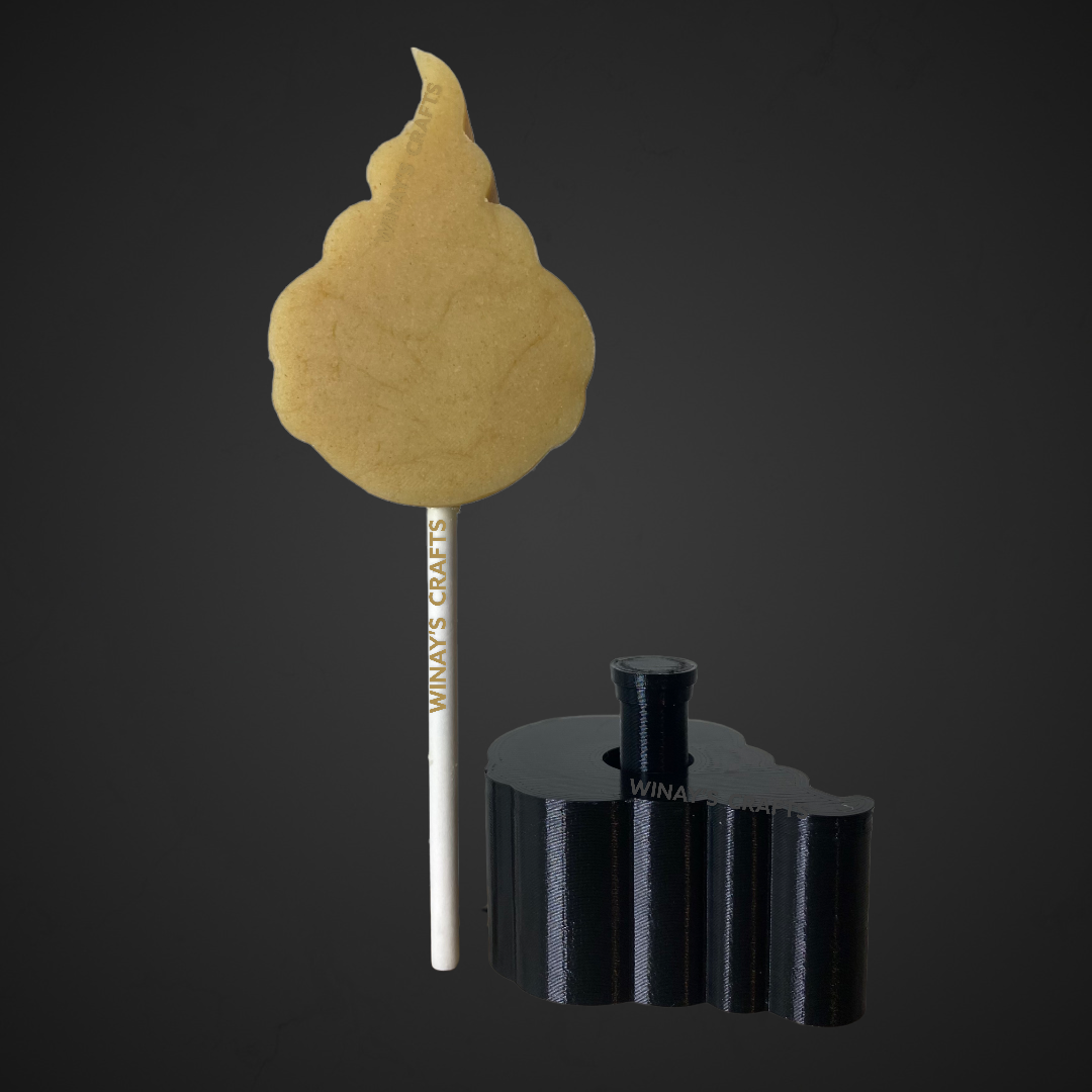 BLACK-HAIR WITCH - Cake Pop Mold / Plunger (With Lollipop Stick Guide Option) - Made in USA