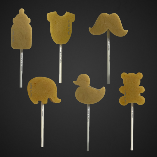 Baby Shower Bundle (Baby Bottle, Bodysuit, Mustache, Elephant, Rubber Ducky, Chubby Bear) - Cake Pop Mold / Plunger - Made in USA