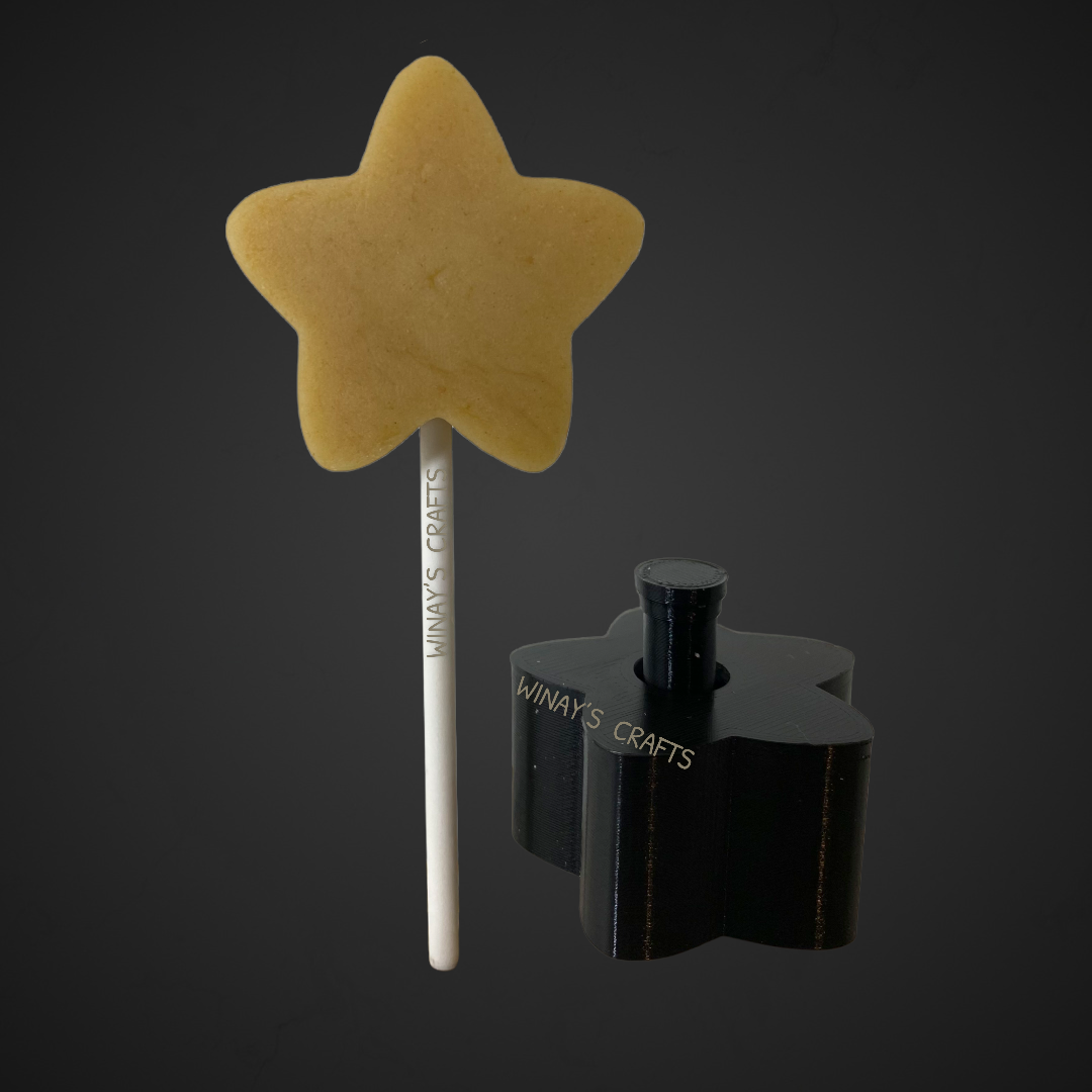 CHUBBY STAR - Cake Pop Mold / Plunger (With Lollipop Stick, Paper