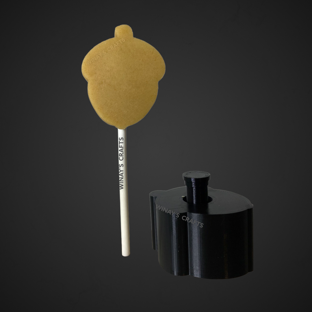 Cake Pop Mold / Plunger ACORN (With Lollipop Stick, Paper Straw or Popsicle Stick Guide Options) - Made in USA