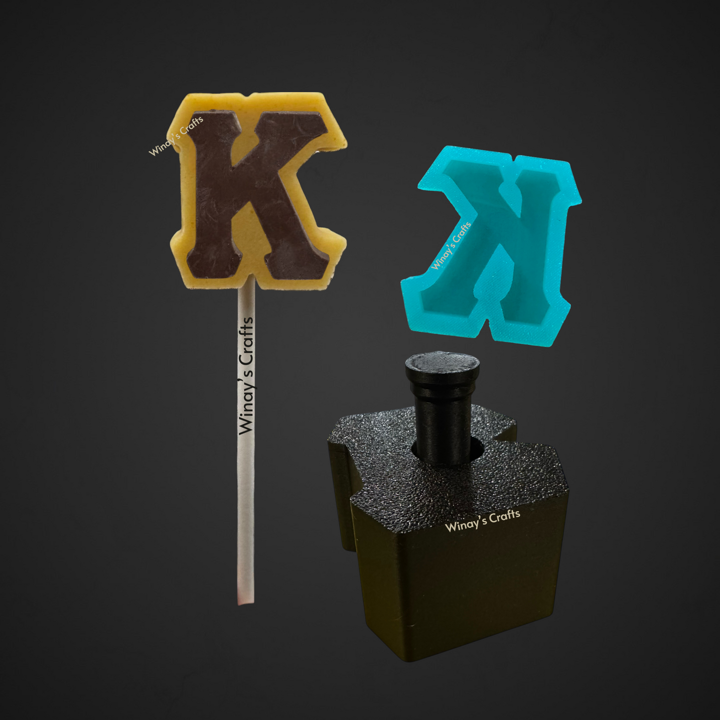 Cakepop Plunger and Chocolate Silicone Mold COMBO - Greek Alphabet - MADE IN USA