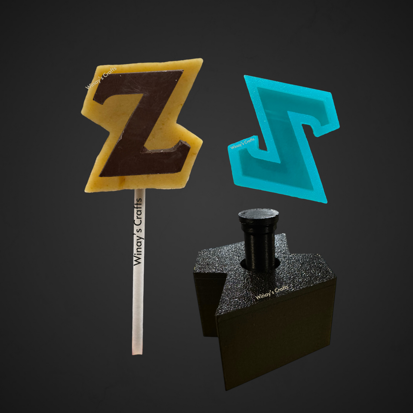 Cakepop Plunger and Chocolate Silicone Mold COMBO - Greek Alphabet - MADE IN USA