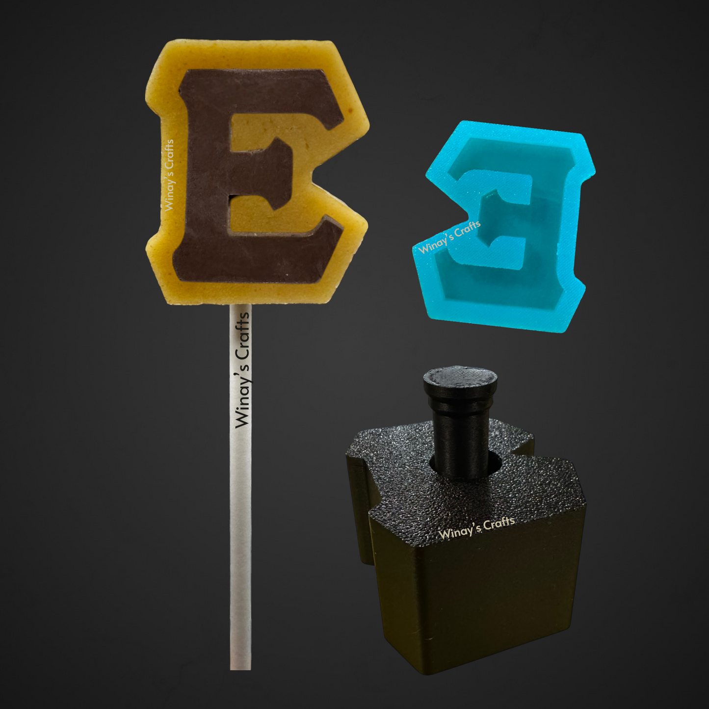 Cakepop Plunger and Chocolate Silicone Mold COMBO - Greek Alphabet - MADE IN USA