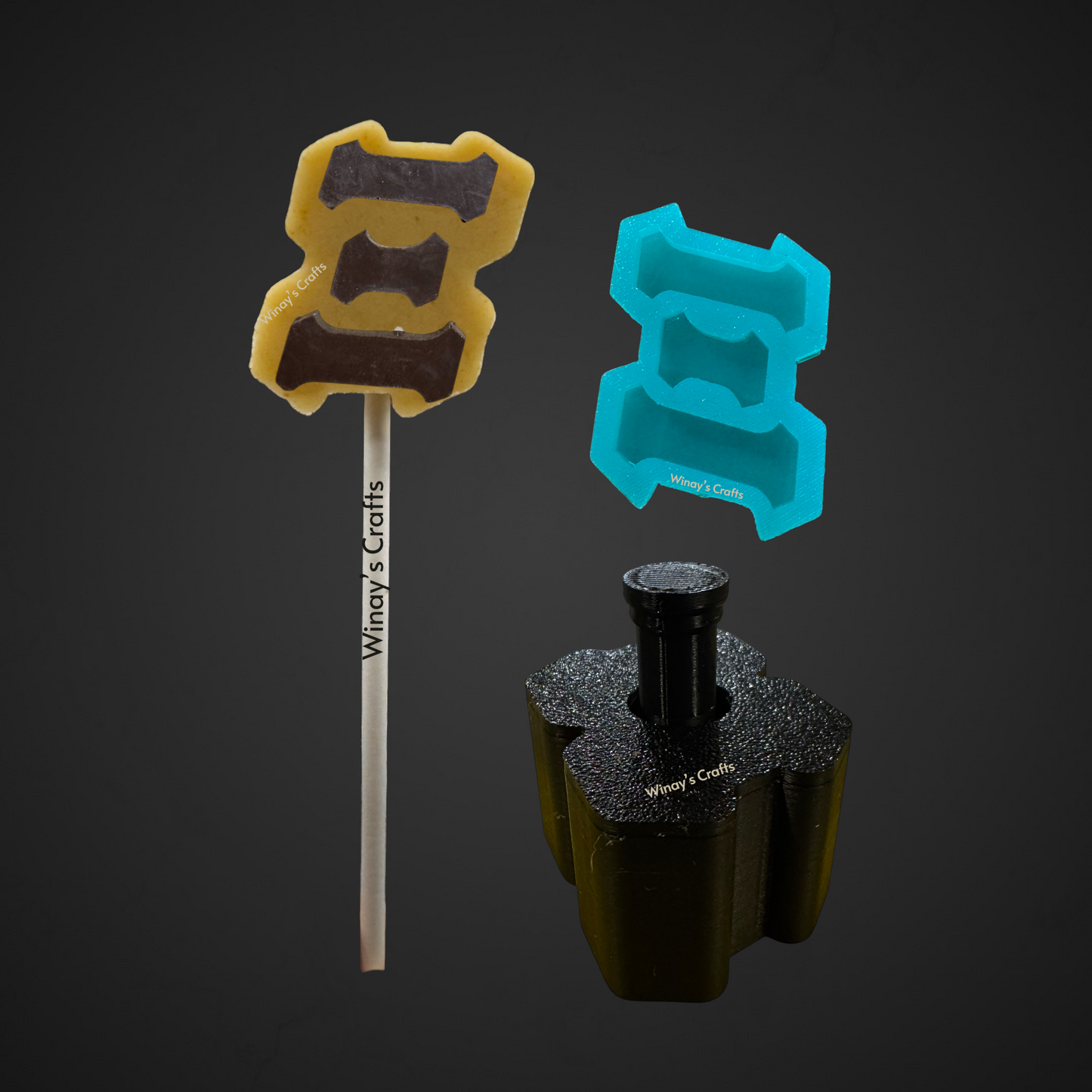 Cakepop Plunger and Chocolate Silicone Mold COMBO - Greek Alphabet - MADE IN USA