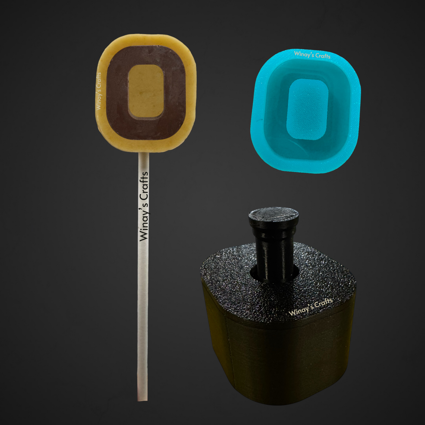Cakepop Plunger and Chocolate Silicone Mold COMBO - Greek Alphabet - MADE IN USA