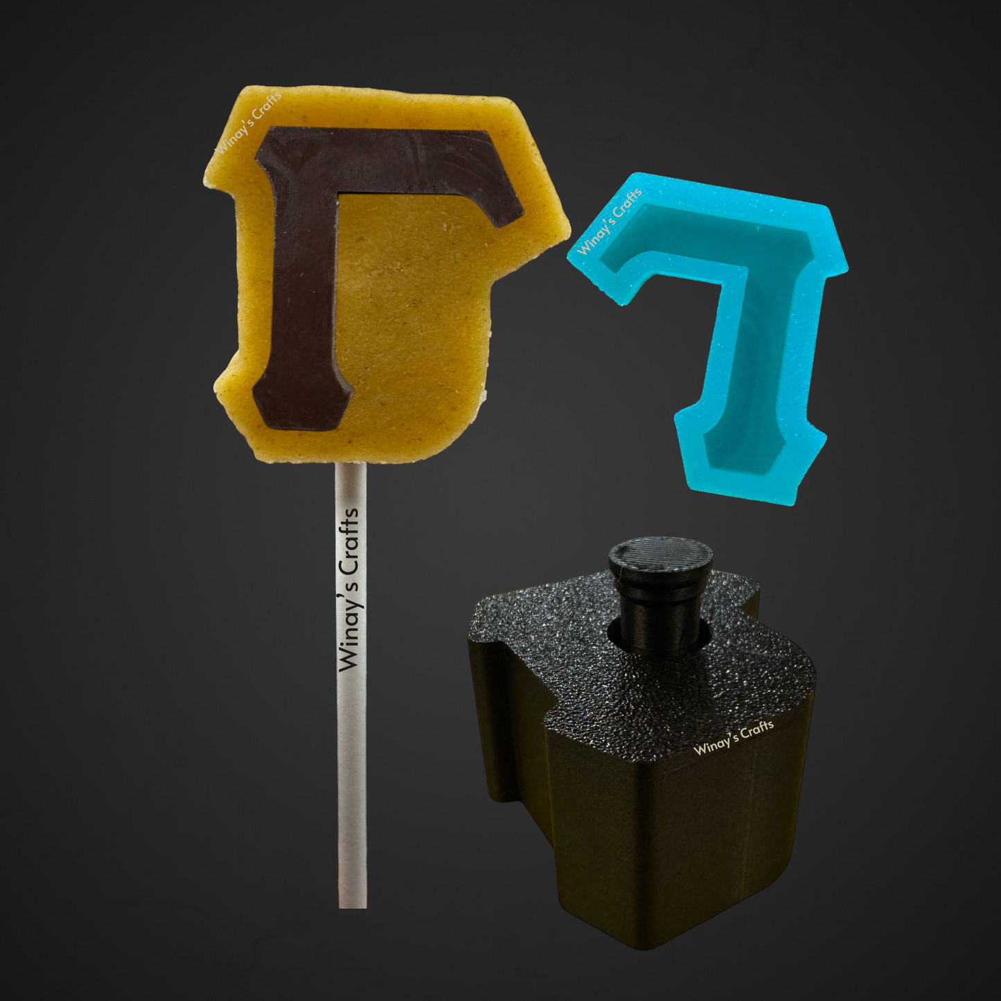 Cakepop Plunger and Chocolate Silicone Mold COMBO - Greek Alphabet - MADE IN USA