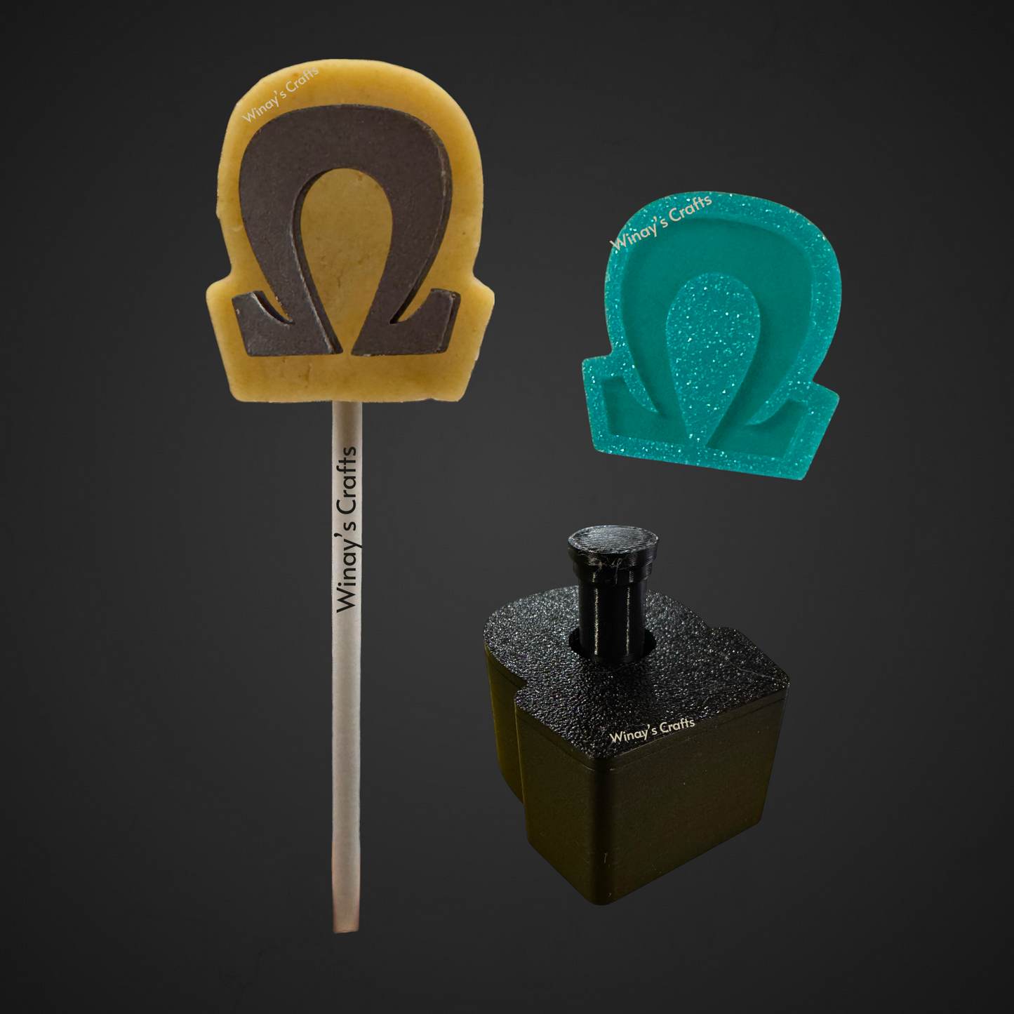 Cakepop Plunger and Chocolate Silicone Mold COMBO - Greek Alphabet - MADE IN USA