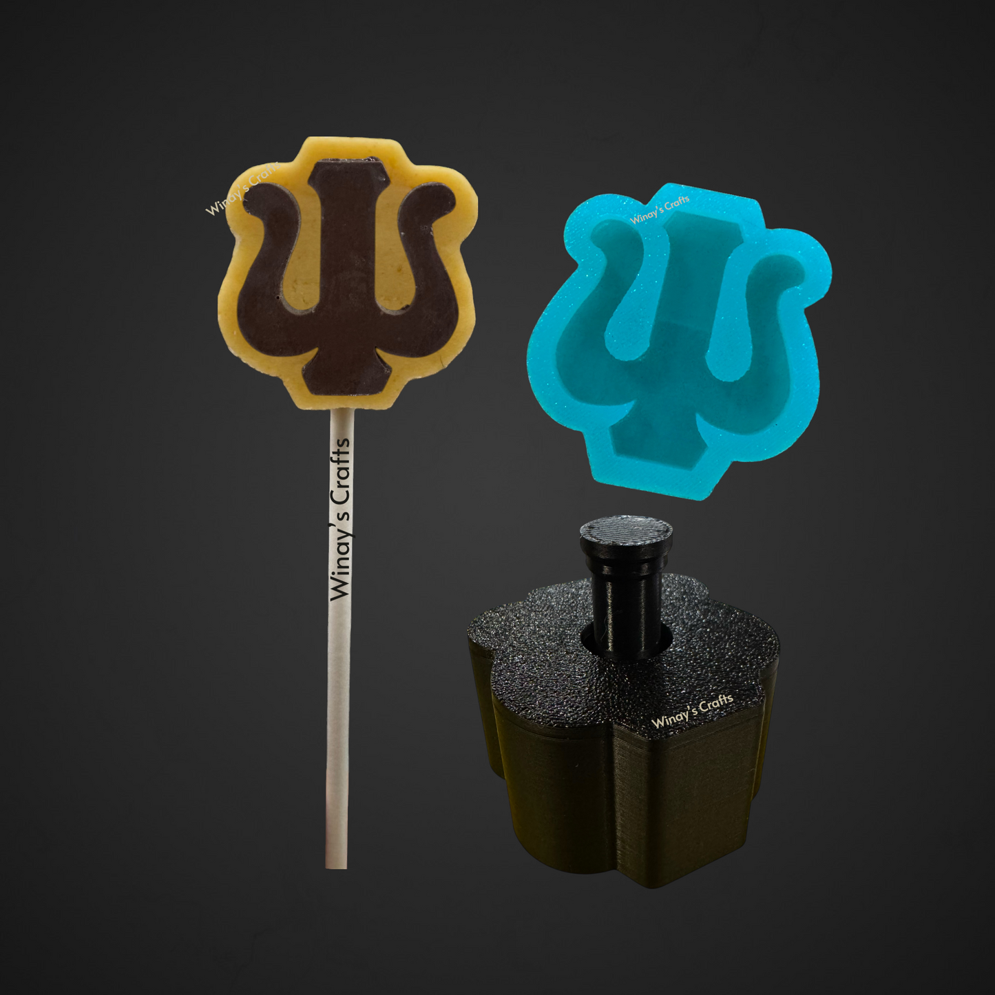 Cakepop Plunger and Chocolate Silicone Mold COMBO - Greek Alphabet - MADE IN USA