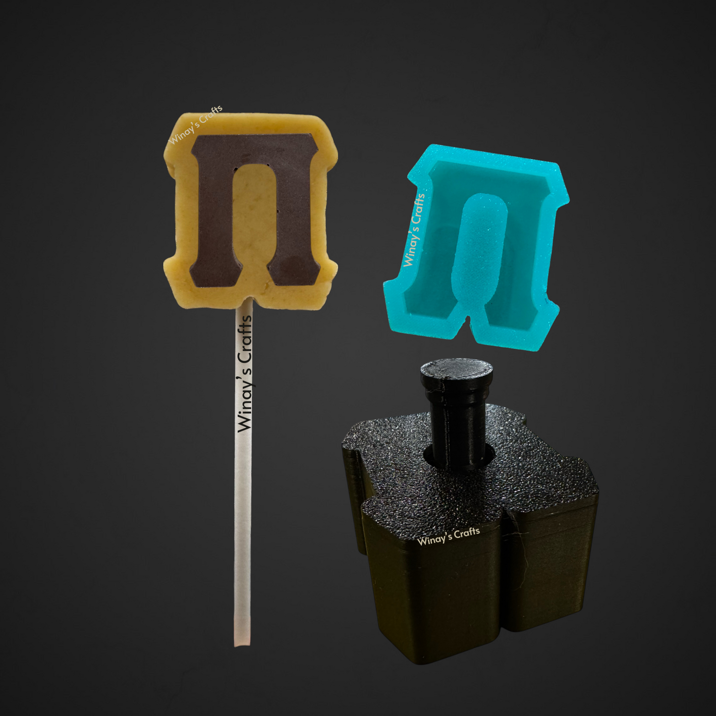 Cakepop Plunger and Chocolate Silicone Mold COMBO - Greek Alphabet - MADE IN USA