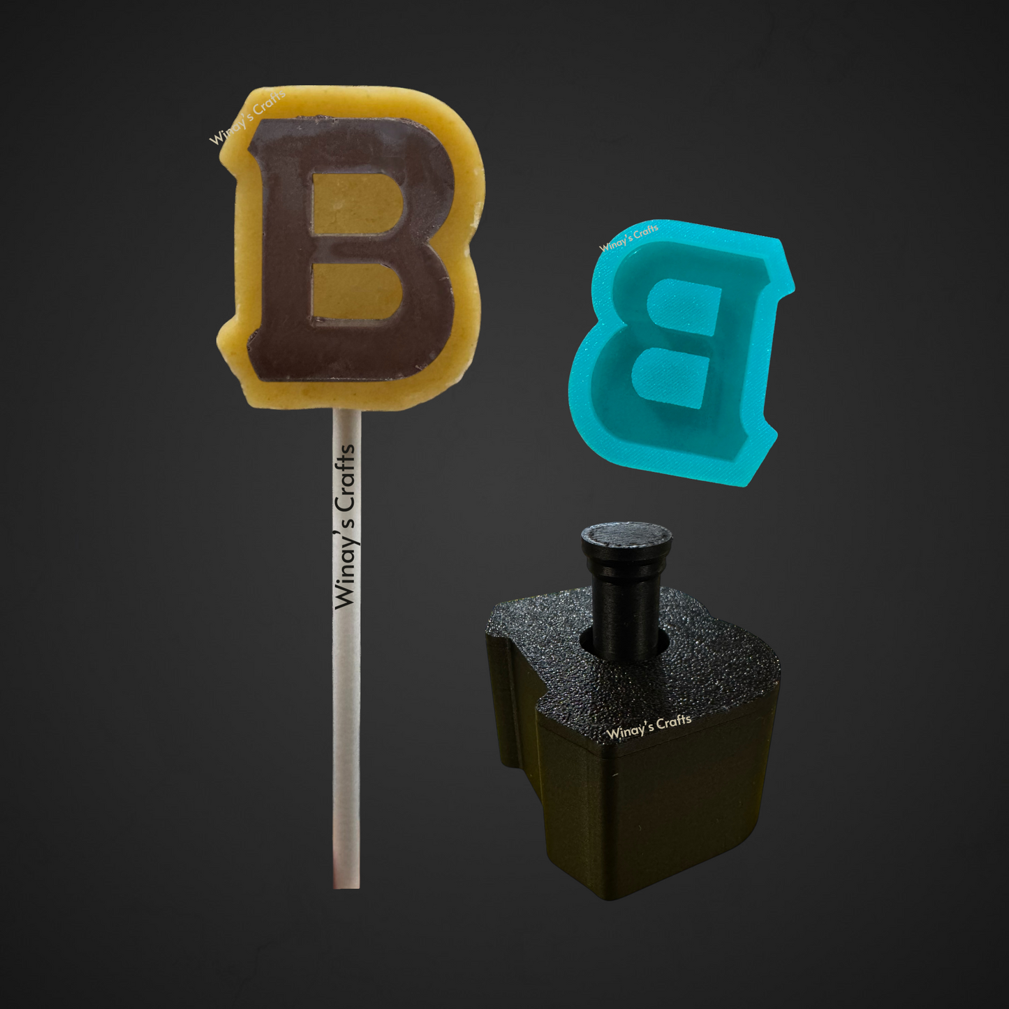 Cakepop Plunger and Chocolate Silicone Mold COMBO - Greek Alphabet - MADE IN USA