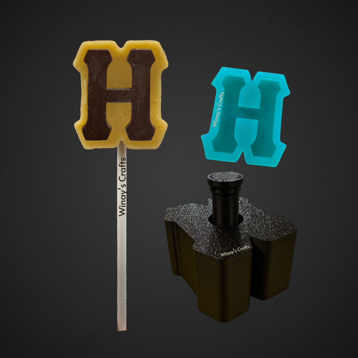 Cakepop Plunger and Chocolate Silicone Mold COMBO - Greek Alphabet - MADE IN USA