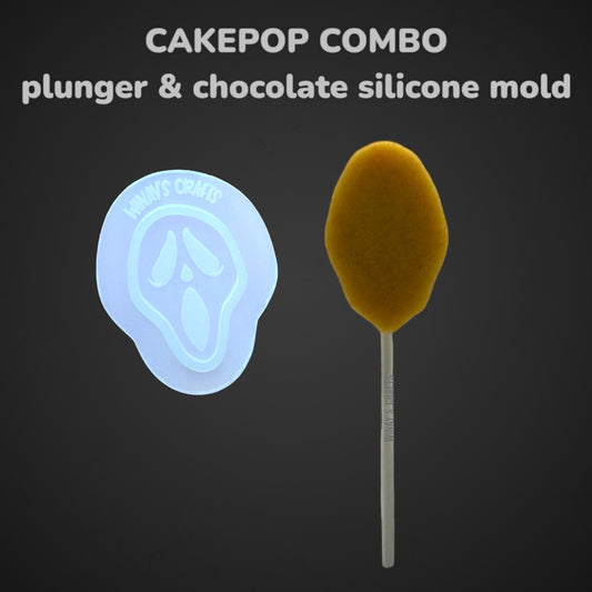 REAPER - CAKEPOP COMBO Plunger & Chocolate Silicone Mold (With Lollipop Stick, Paper Straw or Popsicle Stick Guide Options) - Made in USA