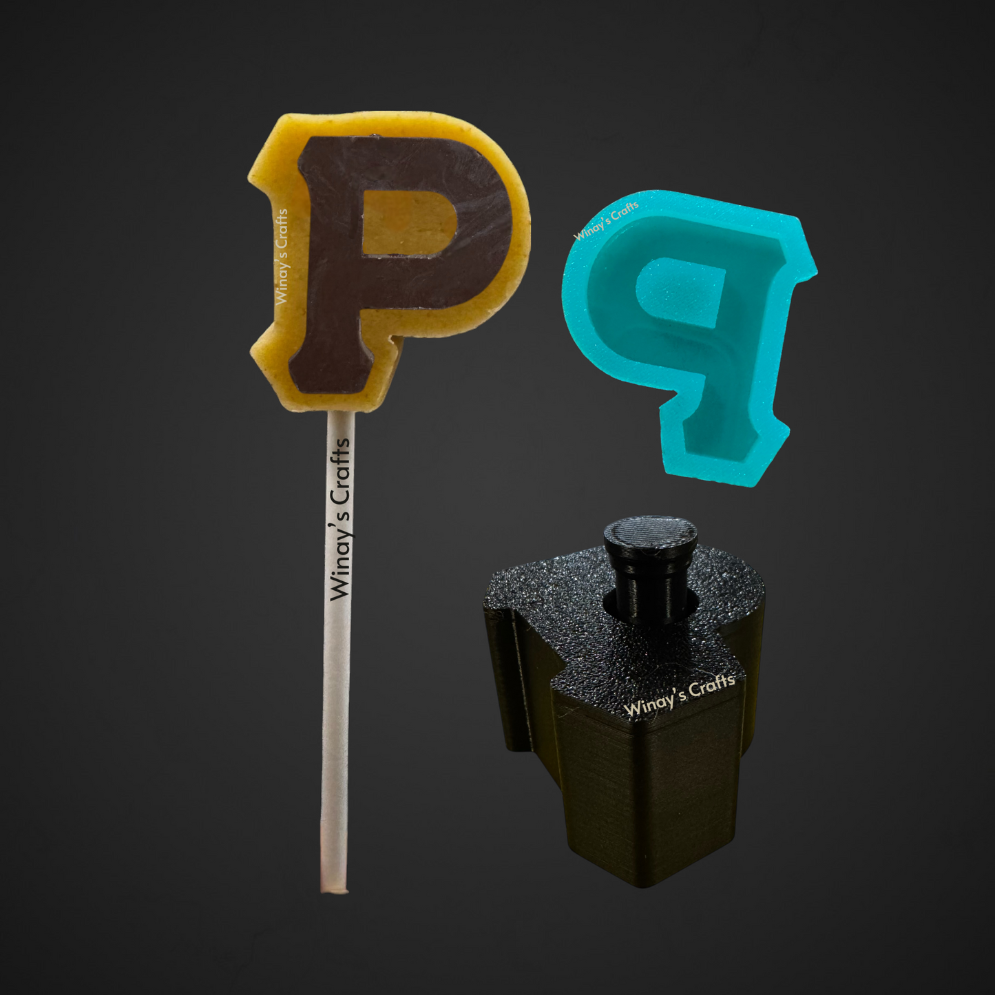 Cakepop Plunger and Chocolate Silicone Mold COMBO - Greek Alphabet - MADE IN USA