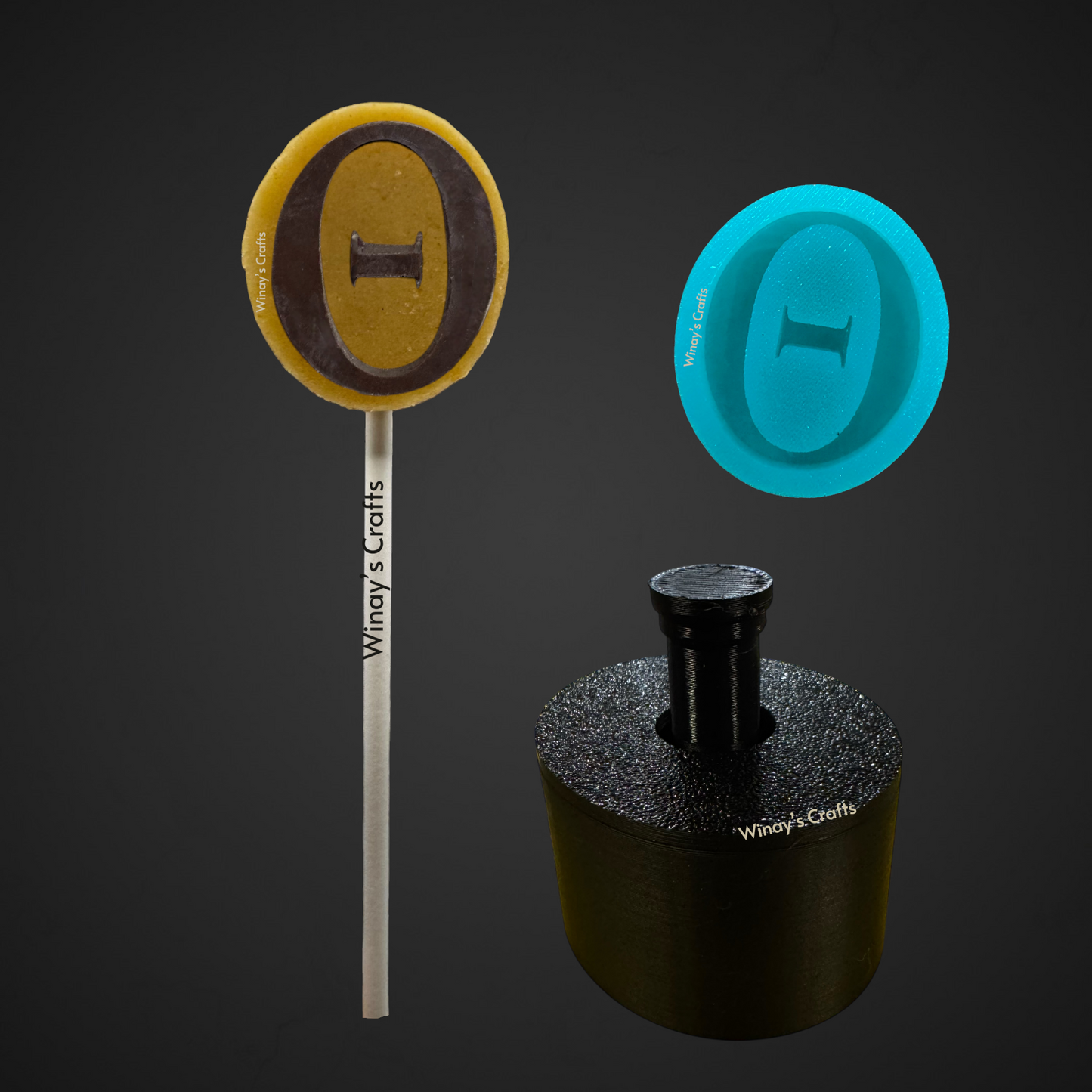 Cakepop Plunger and Chocolate Silicone Mold COMBO - Greek Alphabet - MADE IN USA