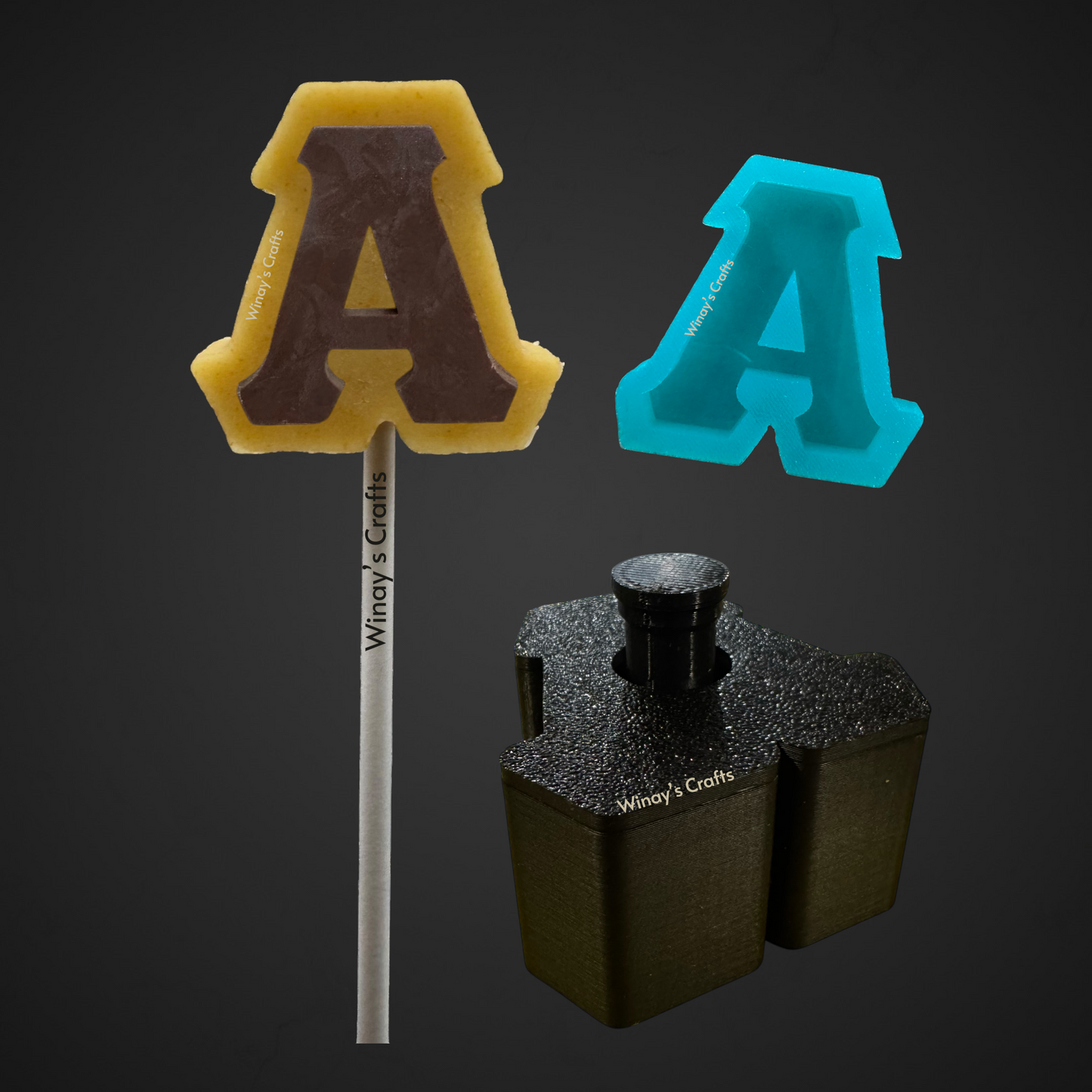 Cakepop Plunger and Chocolate Silicone Mold COMBO - Greek Alphabet - MADE IN USA
