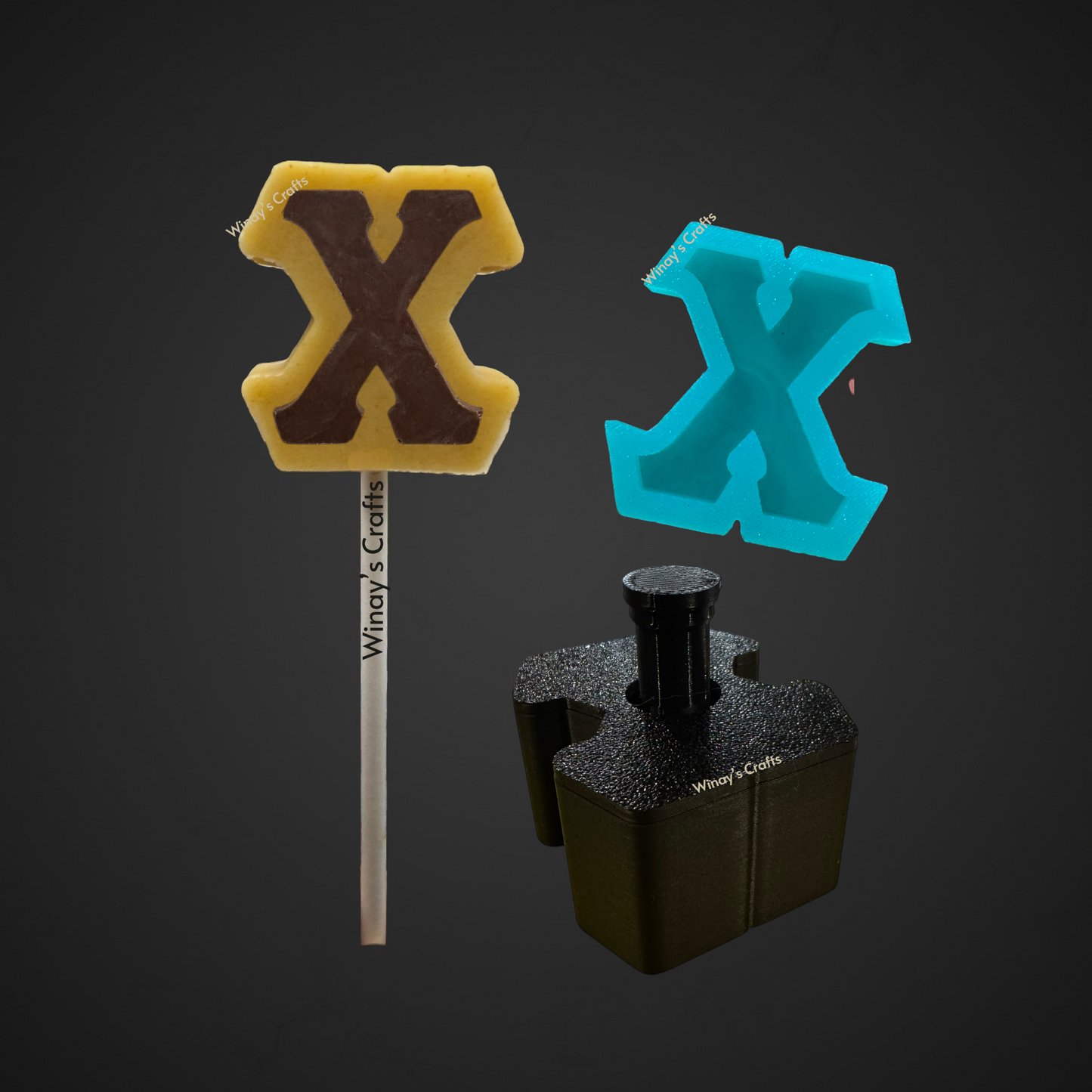Cakepop Plunger and Chocolate Silicone Mold COMBO - Greek Alphabet - MADE IN USA