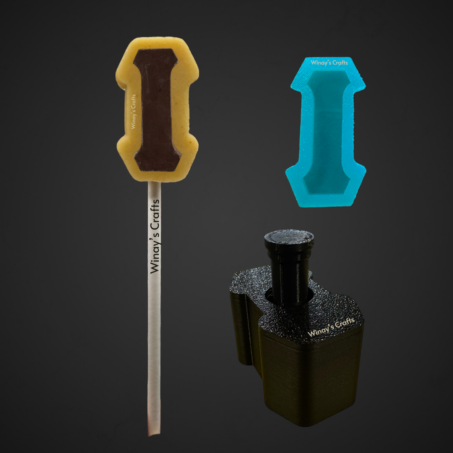 Cakepop Plunger and Chocolate Silicone Mold COMBO - Greek Alphabet - MADE IN USA