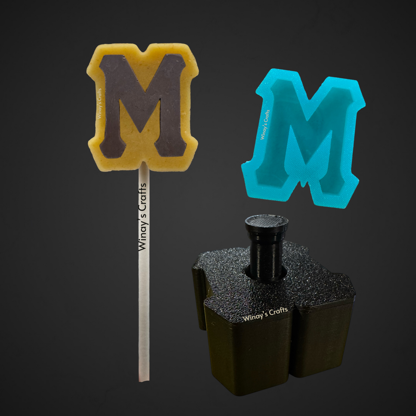 Cakepop Plunger and Chocolate Silicone Mold COMBO - Greek Alphabet - MADE IN USA