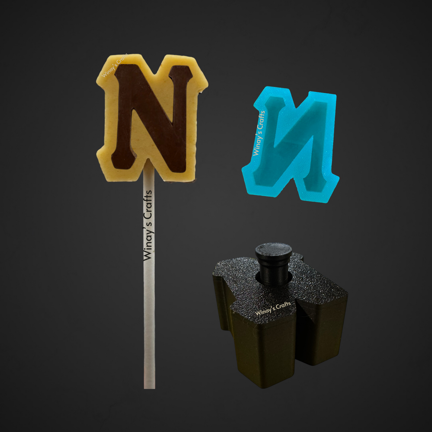 Cakepop Plunger and Chocolate Silicone Mold COMBO - Greek Alphabet - MADE IN USA