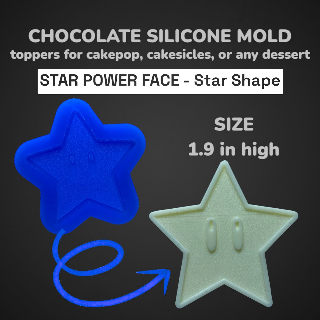 Chocolate Silicone Mold (Cakepop/Dessert Topper) - SUPER PLUMBER BROTHERS POWER-UP ICONS - MADE IN USA