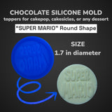 Chocolate Silicone Mold (Cakepop/Dessert Topper) - SUPER PLUMBER BROTHERS ICONS Round Shape - MADE IN USA