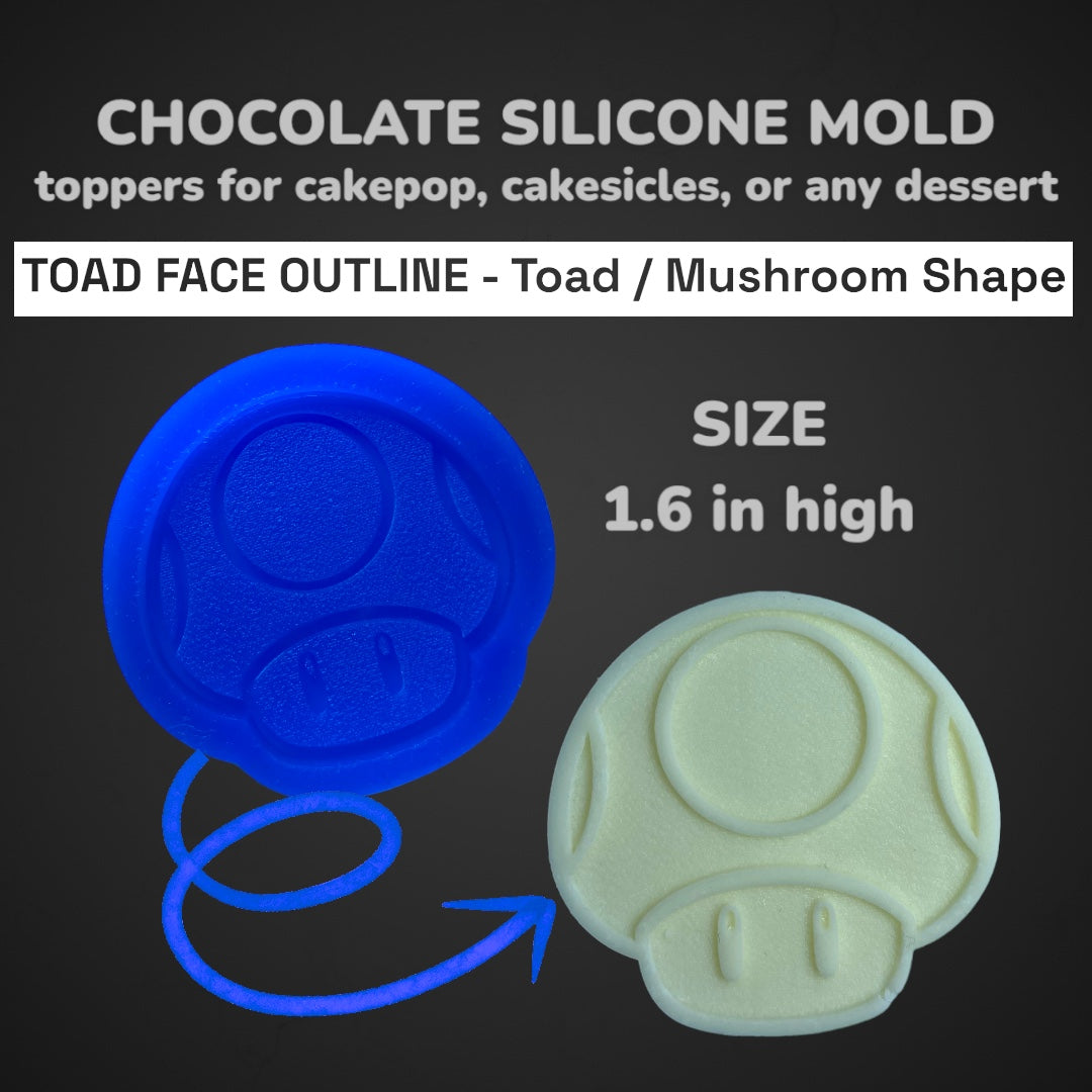 Chocolate Silicone Mold (Cakepop/Dessert Topper) - SUPER PLUMBER BROTHERS POWER-UP ICONS - MADE IN USA