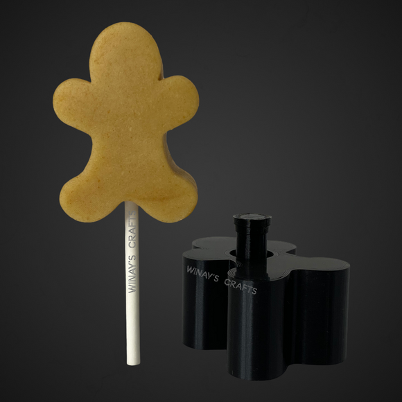 GINGERBREAD MAN - Cake Pop Mold / Plunger (With Lollipop Stick, Paper Straw or Popsicle Stick Guide Options) - Made in USA