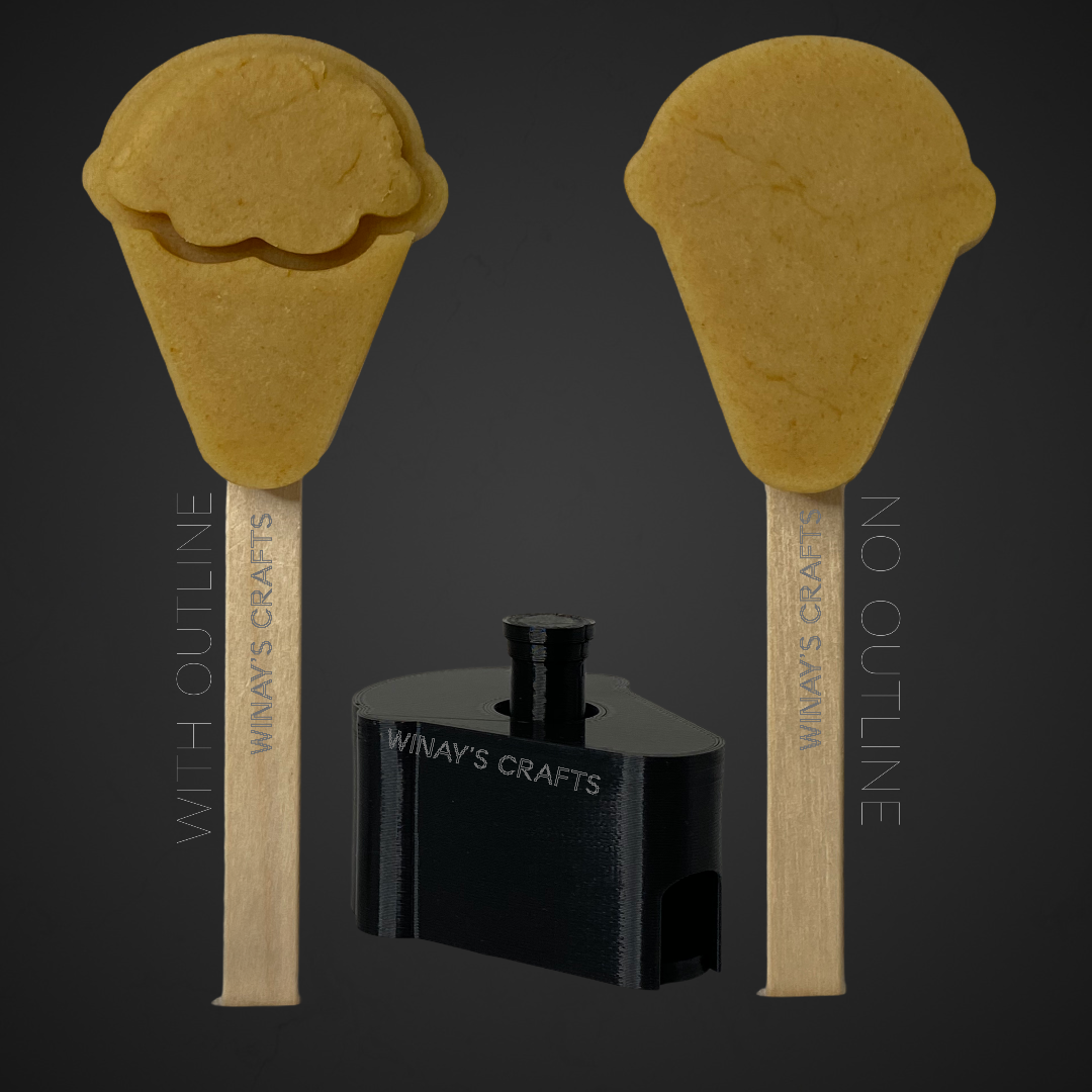 ICE CREAM Cone - Cake Pop Mold / Plunger (With Lollipop Stick, Paper Straw or Popsicle Stick Guide Options) - Made in USA