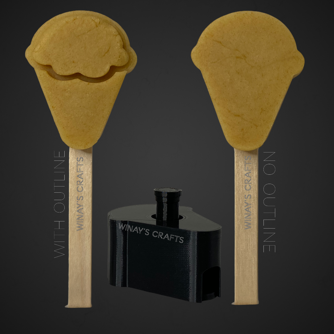 ICE CREAM Cone Cake Pop Mold / Plunger (With Lollipop Stick, Paper S