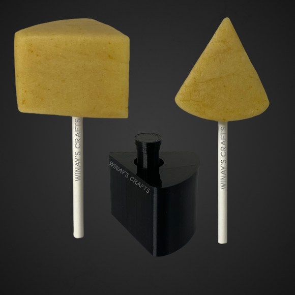 CAKE / PIZZA SLICE - Cake Pop Mold / Plunger (With Lollipop Stick, Paper Straw or Popsicle Stick Guide Options) - Made in USA