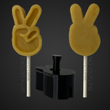 PEACE (FINGERS) - Cake Pop Mold / Plunger (With Lollipop Stick, Paper Straw or Popsicle Stick Guide Options) - Made in USA