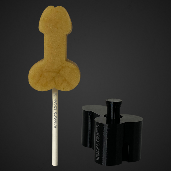 PENIS (Small) - Cake Pop Mold / Plunger (With Lollipop Stick, Paper Straw or Popsicle Stick Guide Options) - Made in USA
