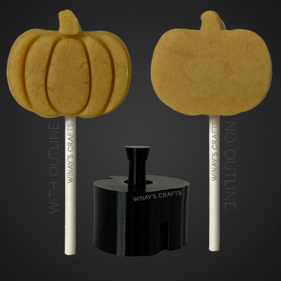 PUMPKIN - Cake Pop Mold / Plunger (With Lollipop Stick, Paper Straw or Popsicle Stick Guide Options) - Made in USA