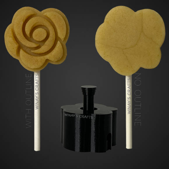 ROSE - Cake Pop Mold / Plunger (With Lollipop Stick, Paper Straw or Popsicle Stick Guide Options) - Made in USA
