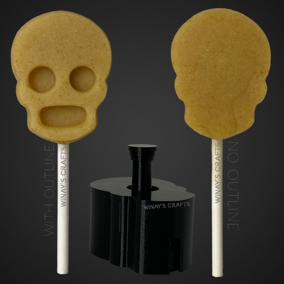 SKULL - Cake Pop Mold / Plunger (With Lollipop Stick, Paper Straw or Popsicle Stick Guide Options) - Made in USA