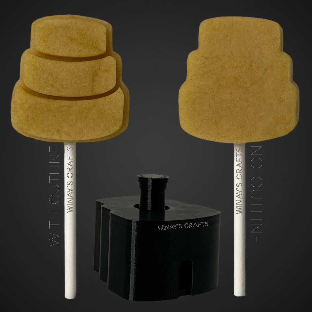 Tiered Cake V2 - Cake Pop Mold / Plunger (With Lollipop Stick, Paper Straw or Popsicle Stick Guide Options) - Made in USA