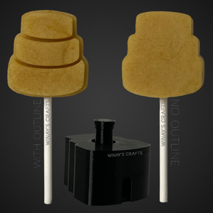 Tiered Cake V2 - Cake Pop Mold / Plunger (With Lollipop Stick, Paper Straw or Popsicle Stick Guide Options) - Made in USA