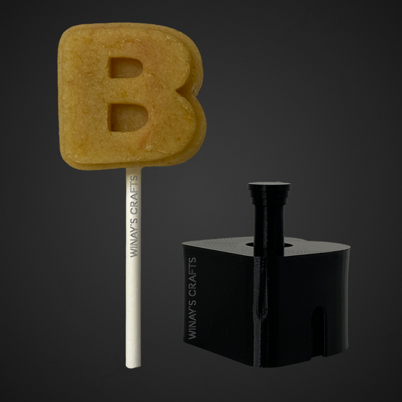 Letter B - Cake Pop Mold / Plunger (With Lollipop Stick, Paper Straw or Popsicle Stick Guide Options) - Made in USA
