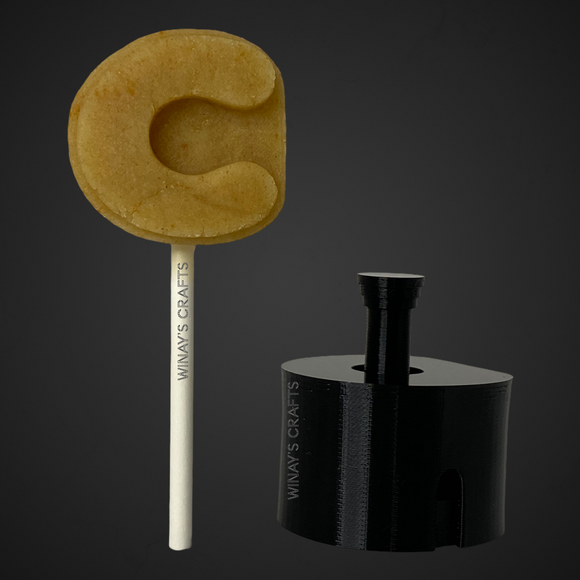 Letter C - Cake Pop Mold / Plunger (With Lollipop Stick, Paper Straw or Popsicle Stick Guide Options) - Made in USA