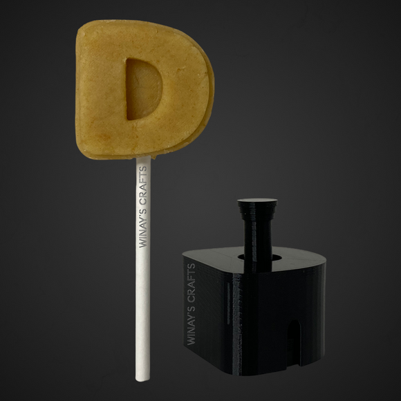Letter D - Cake Pop Mold / Plunger (With Lollipop Stick, Paper Straw or Popsicle Stick Guide Options) - Made in USA